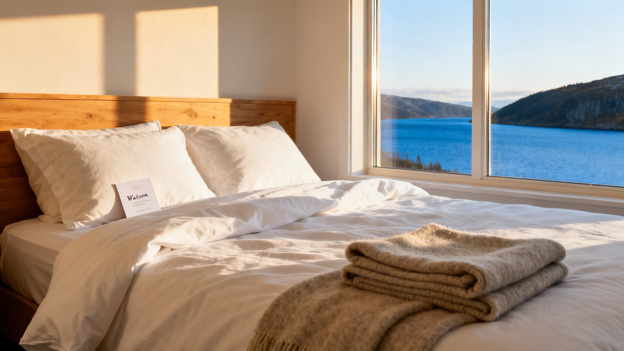 Et perfekt redt Airbnb-rom klart for nye gjester